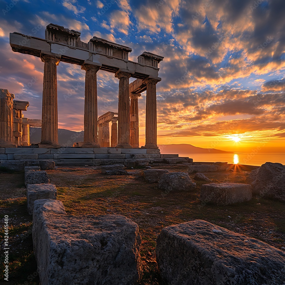 Fototapeta premium Intricate Greek Column Top Close-Up High Resolution Picture