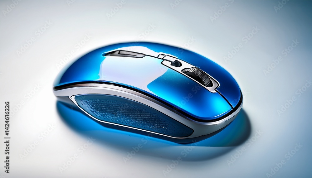 computer mouse on blue background computer mouse on blue background