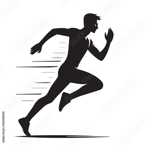 Men's running icon in vector art