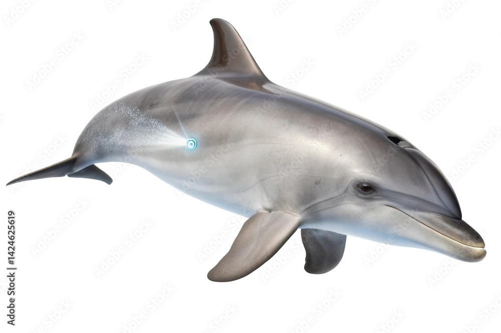 Dolphin swimming gracefully in ocean waters conveying joy and freedom for marine life design Dolphin swimming gracefully in ocean waters conveying joy and freedom for marine life design