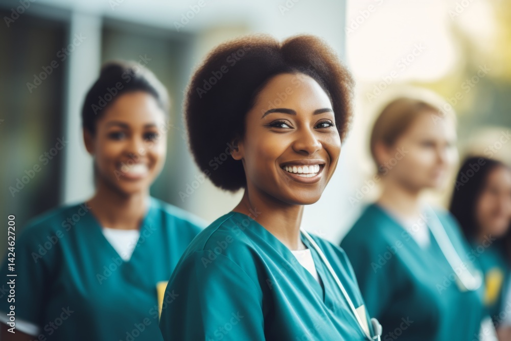 diverse group of smiling female nurses at training at college diverse group of smiling female nurses at training at college