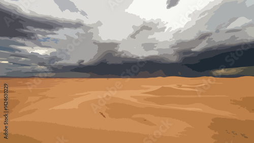 Stormy desert