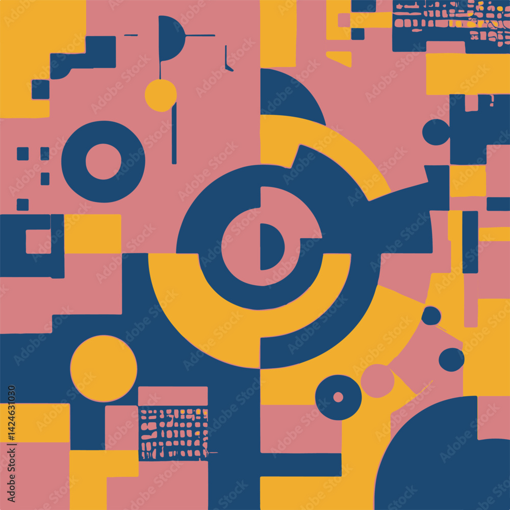 Modern Abstract Geometric Circles and Shapes in Pink, Yellow, and Navy Blue | Trendy Digital Art for Wall Decor, Prints, Tech Design, Backgrounds, and Contemporary Artistic Projects Modern Abstract Geometric Circles and Shapes in Pink, Yellow, and Navy Blue | Trendy Digital Art for Wall Decor, Prints, Tech Design, Backgrounds, and Contemporary Artistic Projects