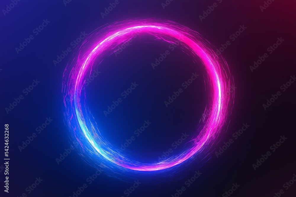 Abstract Neon Circle Streaks in Blue and Pink Light Abstract Neon Circle Streaks in Blue and Pink Light