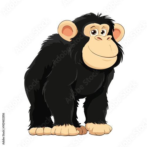 Vector illustration of a chimpanzee