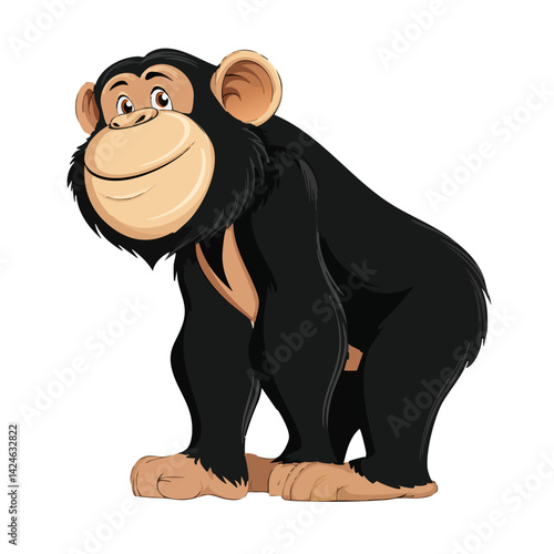 Vector illustration of a chimpanzee