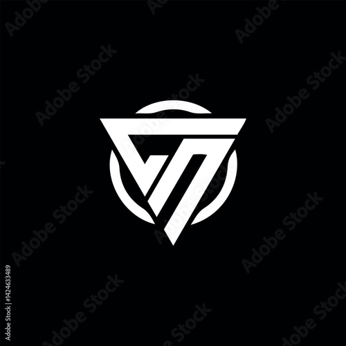 letters cn or nc text logo design vector