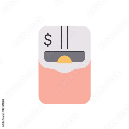 Public transport fare illustration with a dollar bill in a wallet  