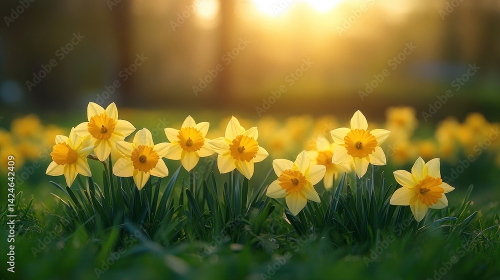 Fototapeta premium Daffodils in Spring Sunlight