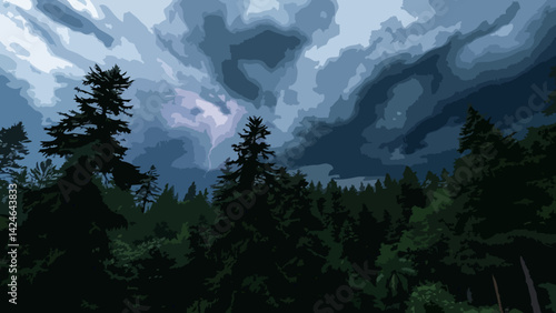 Storm in the forest