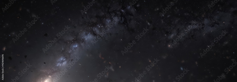 Obraz premium Twinkling stars scattered across a vast, dark galaxy , dark, background