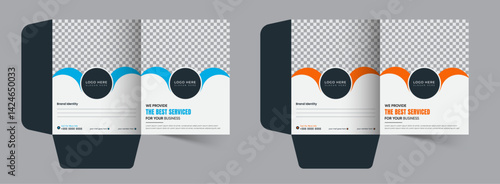Unique presentation folder template, creative and Luxury folder design, Corporate business editable vector file