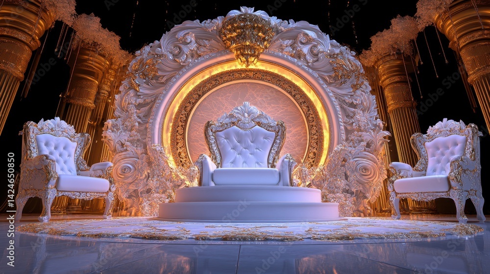 Fototapeta premium Ornate Throne Stage Set