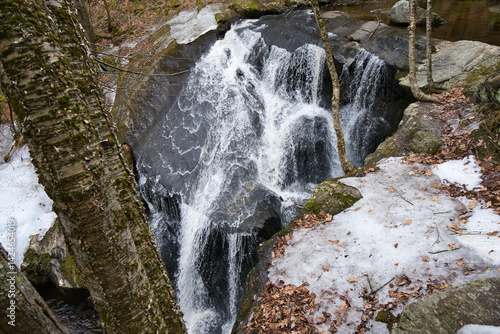 waterfall in the forest spring