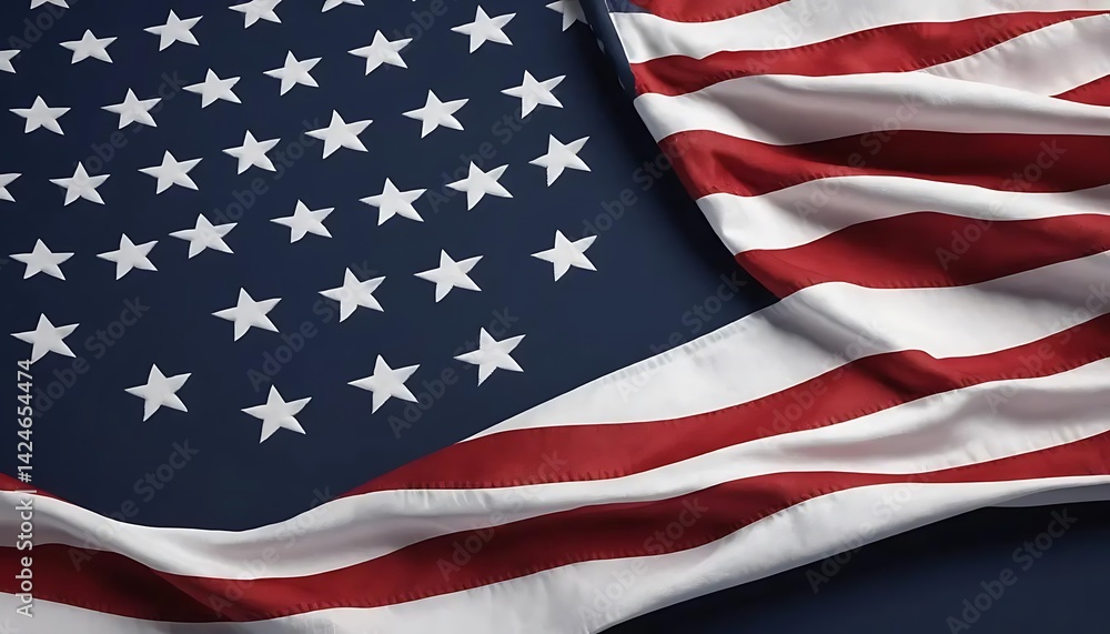 Fototapeta premium Memorial Day patriotic background design featuring a waving American flag and the text remember and honor. National holiday of the USA.