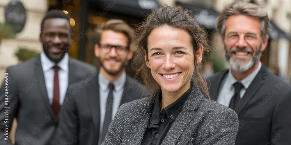 Obraz premium Confident Hotel Staff Team Portrait in Suits