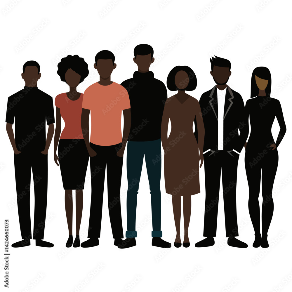 Fototapeta premium Diverse Group of Black Adults: Teamwork.