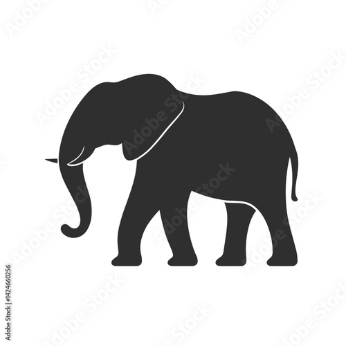 silhouette of an elephant in a minimalist design  