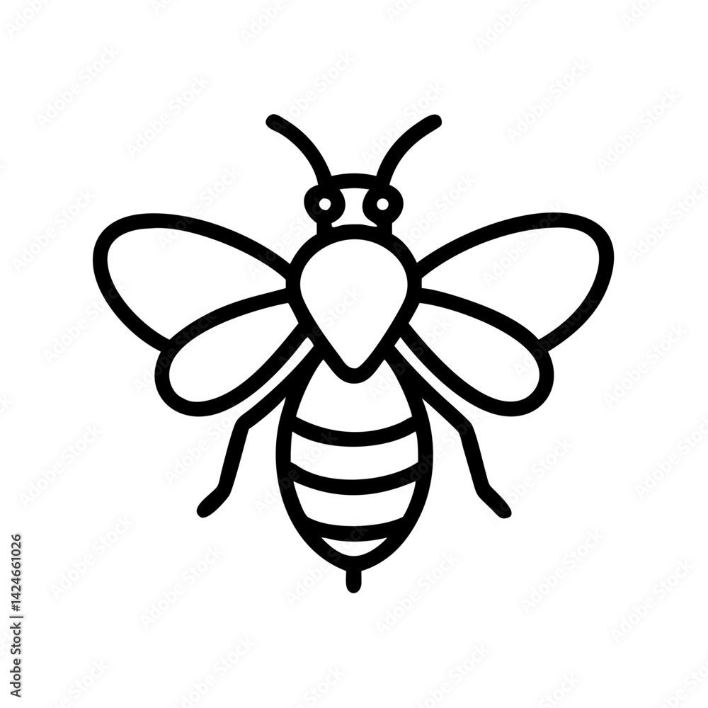 Fototapeta premium Bee Animal outline Icons