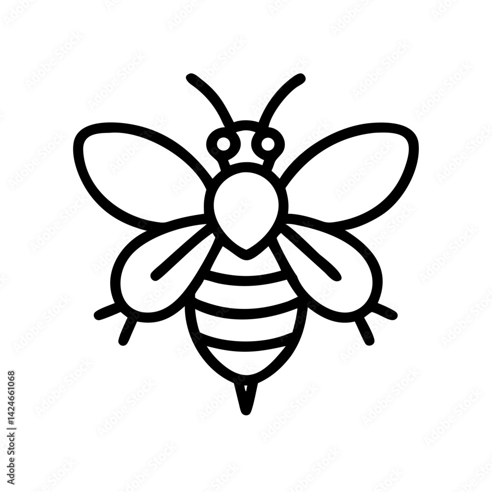 Fototapeta premium Bee Animal outline Icons
