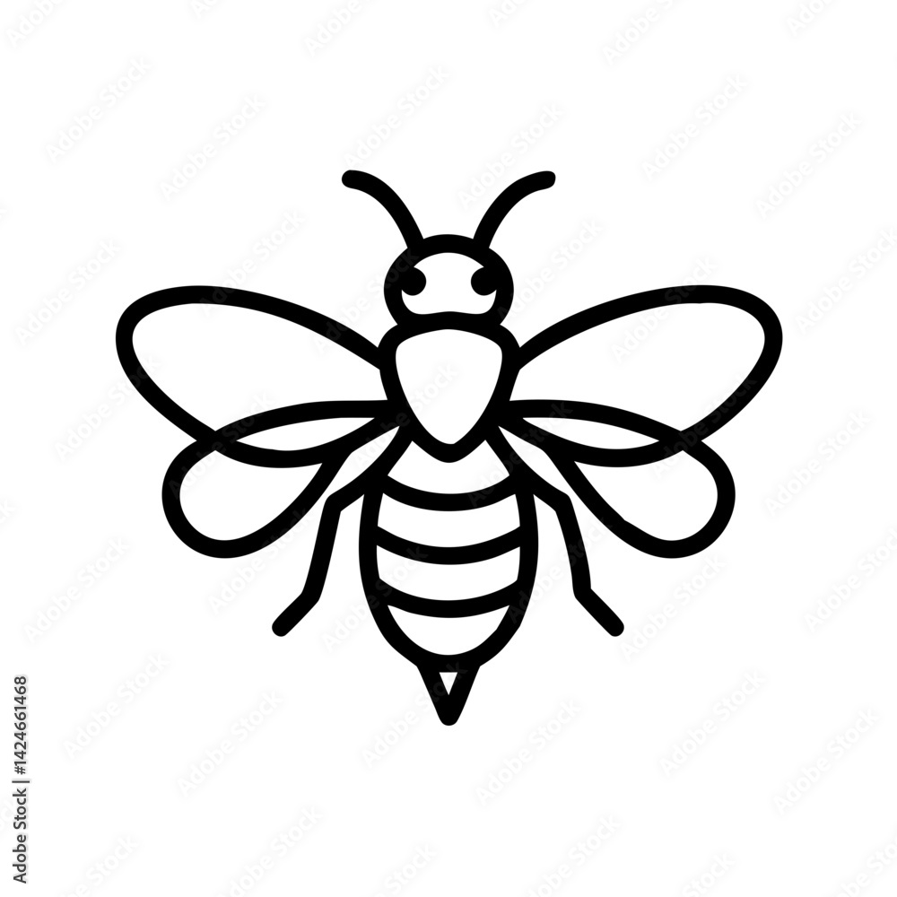 Fototapeta premium Bee Animal outline Icons