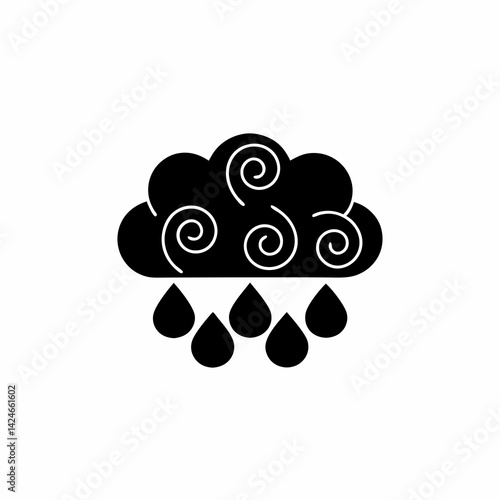 creative details Rain Cloud Icon vector Illustration