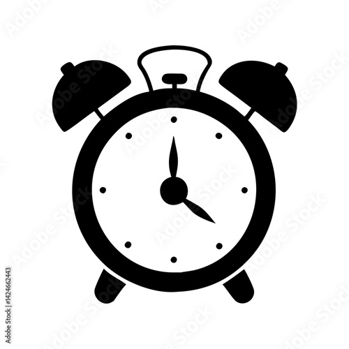 alarm clock icon, alarm clock silhouette vector illustration-simple silhouette illustration of alarm clock, perfect for alarm clock logos and icons