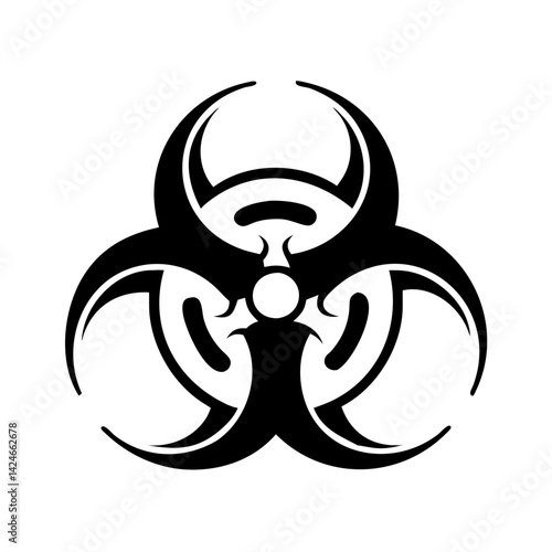 biohazard icon, biohazard silhouette vector illustration-simple silhouette illustration of biohazard, perfect for biohazard logos and icons