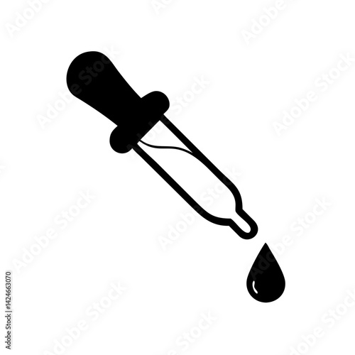 chemical dropper icon, chemical dropper silhouette vector illustration-simple silhouette illustration of chemical dropper, perfect for chemical dropper logos and icons