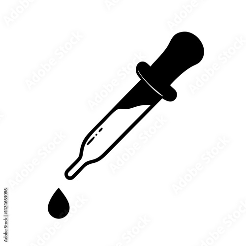 chemical dropper icon, chemical dropper silhouette vector illustration-simple silhouette illustration of chemical dropper, perfect for chemical dropper logos and icons