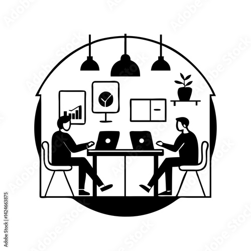 coworking space icon, coworking space silhouette vector illustration-simple silhouette illustration of coworking space, perfect for coworking space logos and icons