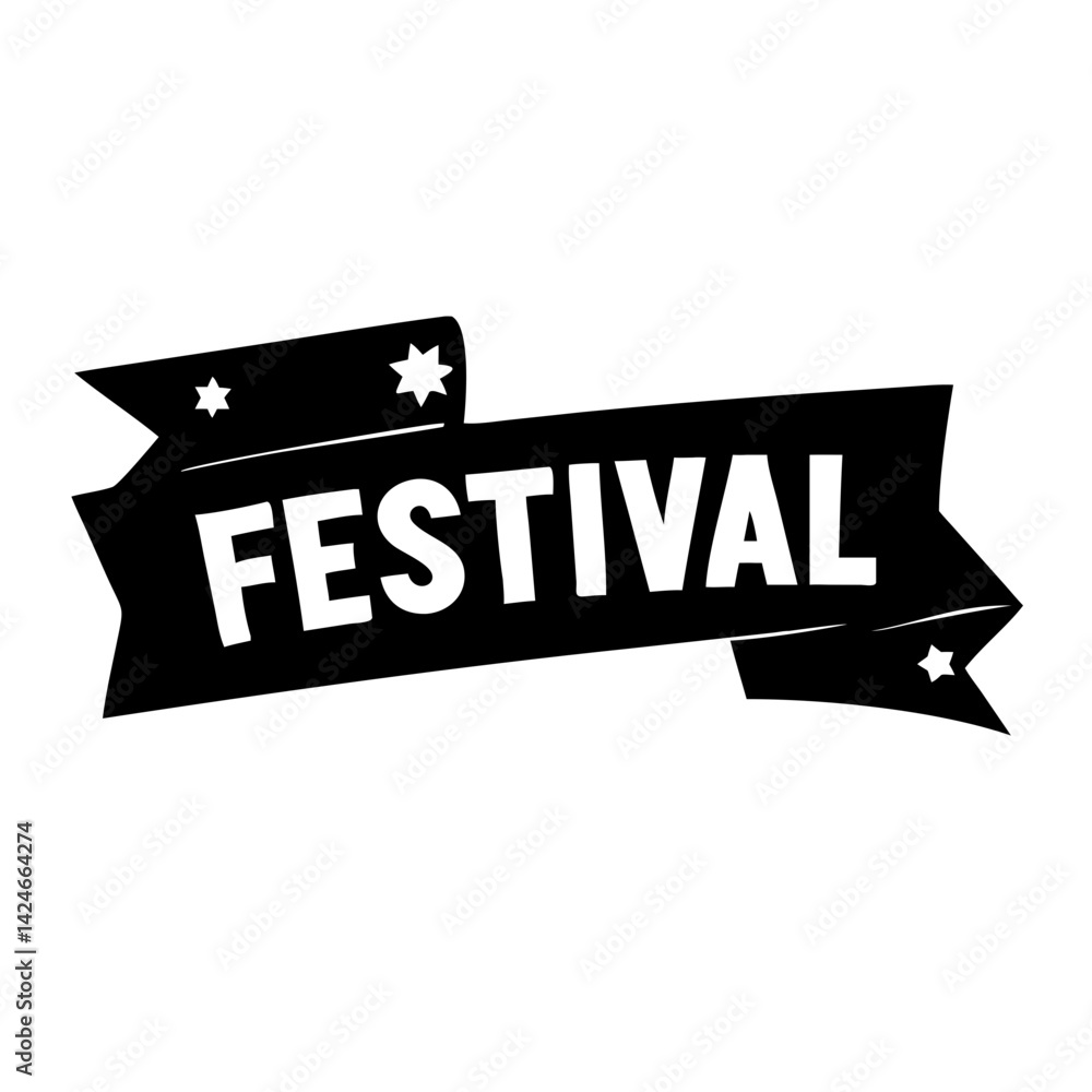 Obraz premium festival banner icon, festival banner silhouette vector illustration-simple silhouette illustration of festival banner, perfect for festival banner logos and icons