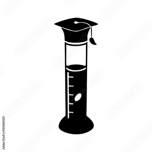 graduated cylinder icon, graduated cylinder silhouette vector illustration-simple silhouette illustration of graduated cylinder, perfect for graduated cylinder logos and icons