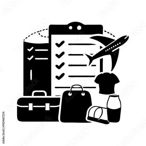  packing list icon, packing list silhouette vector illustration-simple silhouette illustration of packing list, perfect for packing list logos and icons