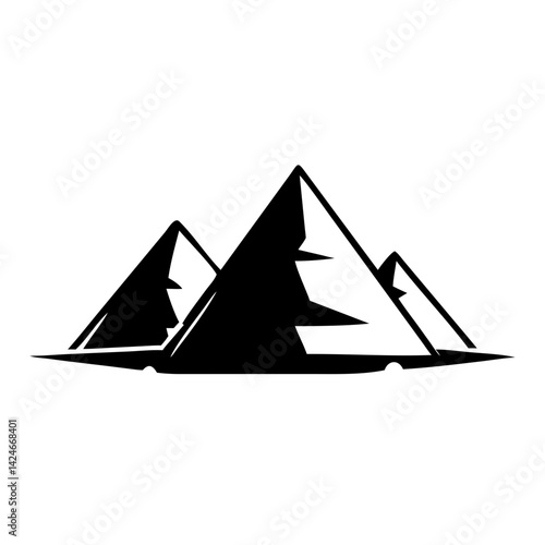 pyramids of giza icon, pyramids of giza silhouette vector illustration-simple silhouette illustration of pyramids of giza, perfect for pyramids of giza logos and icons