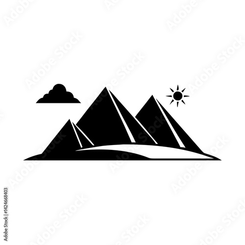 pyramids of giza icon, pyramids of giza silhouette vector illustration-simple silhouette illustration of pyramids of giza, perfect for pyramids of giza logos and icons
