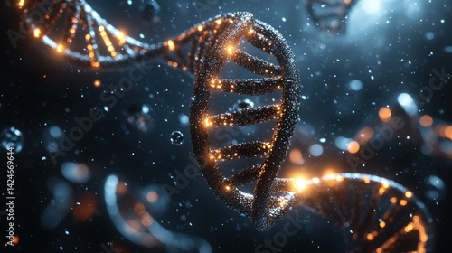 Illuminated DNA Double Helix: A Microscopic Marvel