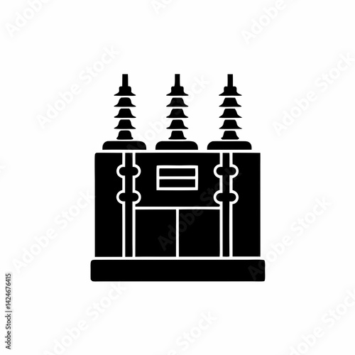 creative details electric substation icon vector illustration	