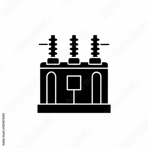 creative details electric substation icon vector illustration	