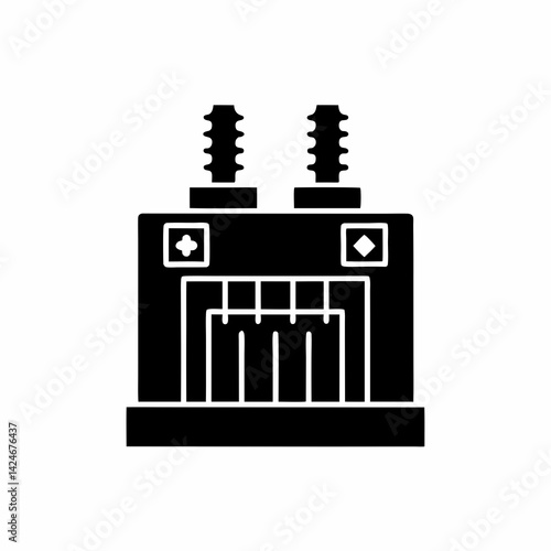 creative details electric substation icon vector illustration	