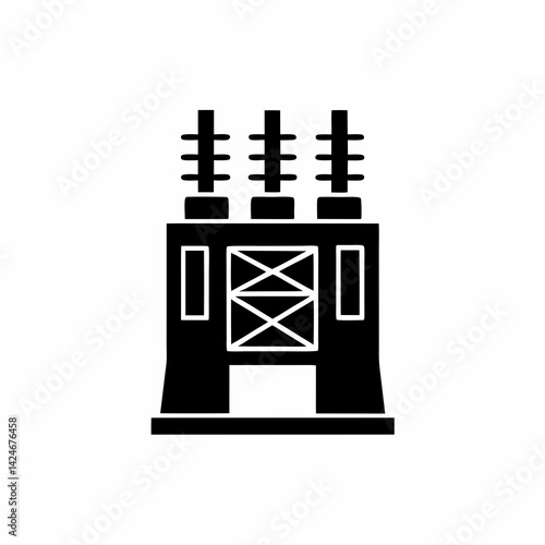 creative details electric substation icon vector illustration	