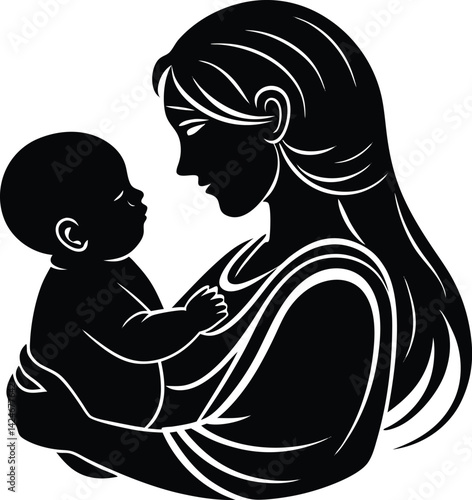 Mother and Baby Silhouette