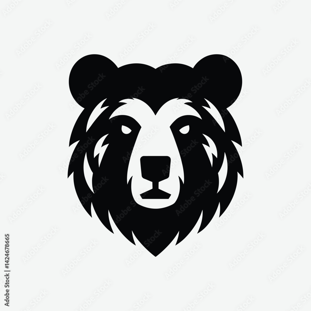 Bear head silhouette vector illustration Bear head silhouette vector illustration