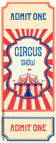 Circus tickets Magic show entrance vintage paper ticket festival entertaining