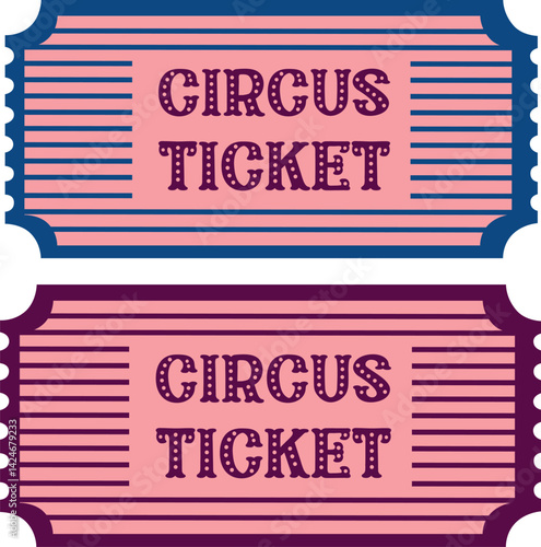 Circus tickets Magic show entrance vintage paper ticket festival entertaining
