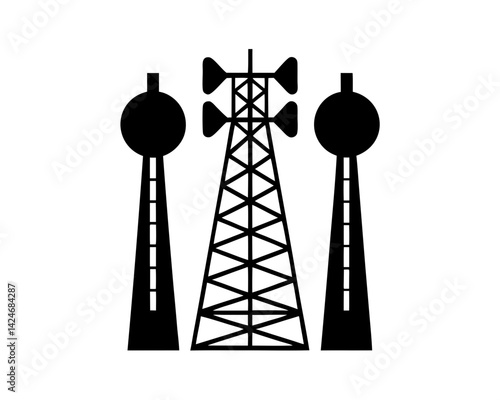 creative details transmission tower icon vector illustration