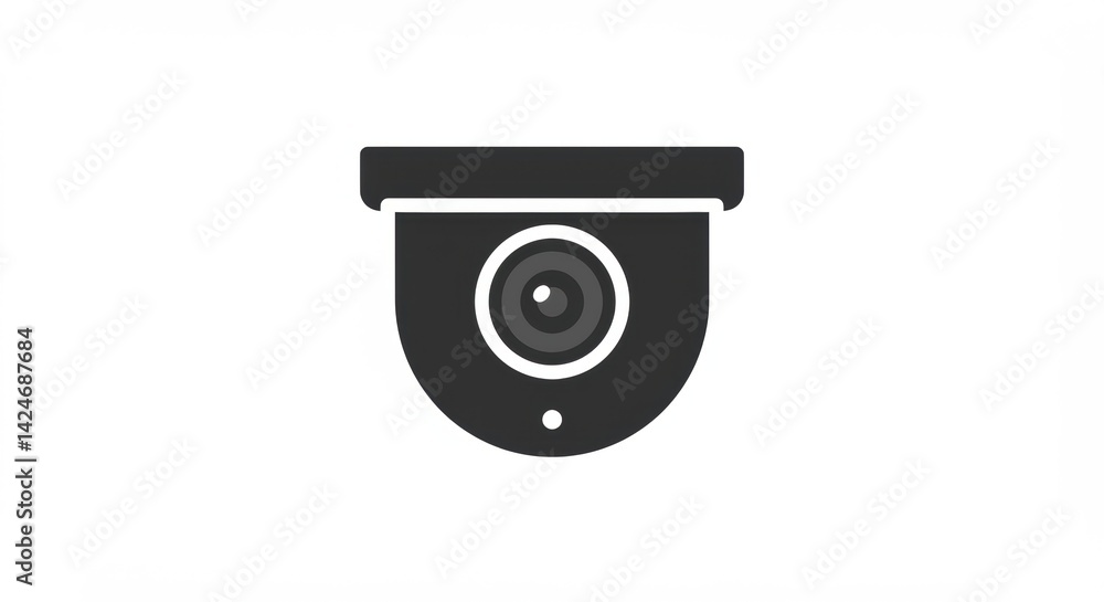 Security Camera Icon, Flat Design, Surveillance System. Security Camera Icon, Flat Design, Surveillance System.