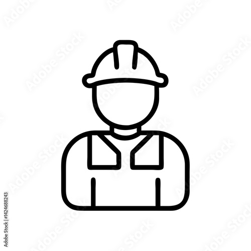 Ícone de trabalhador da construção civil com capacete em vetor PNG ou SVG