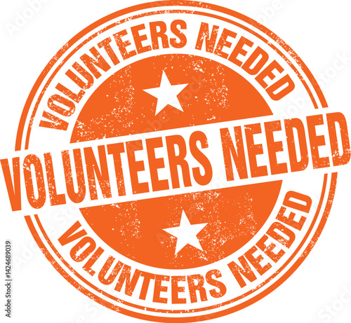Volunteers Needed. Vector Rubber Stamp.