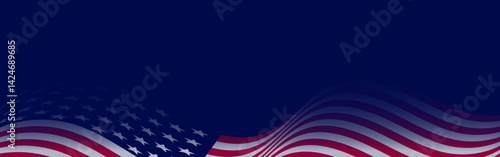 USA flag background, United States banner, blue US border